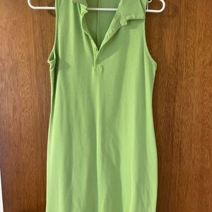 Sleeveless Green Polo Dress Y2K style 90s